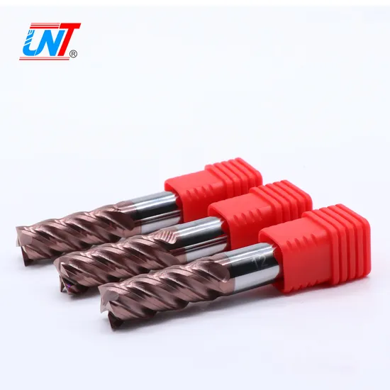  UNT Durable HRC65 Carbide 4 Flute Flat End Mill ACTIN Coating
